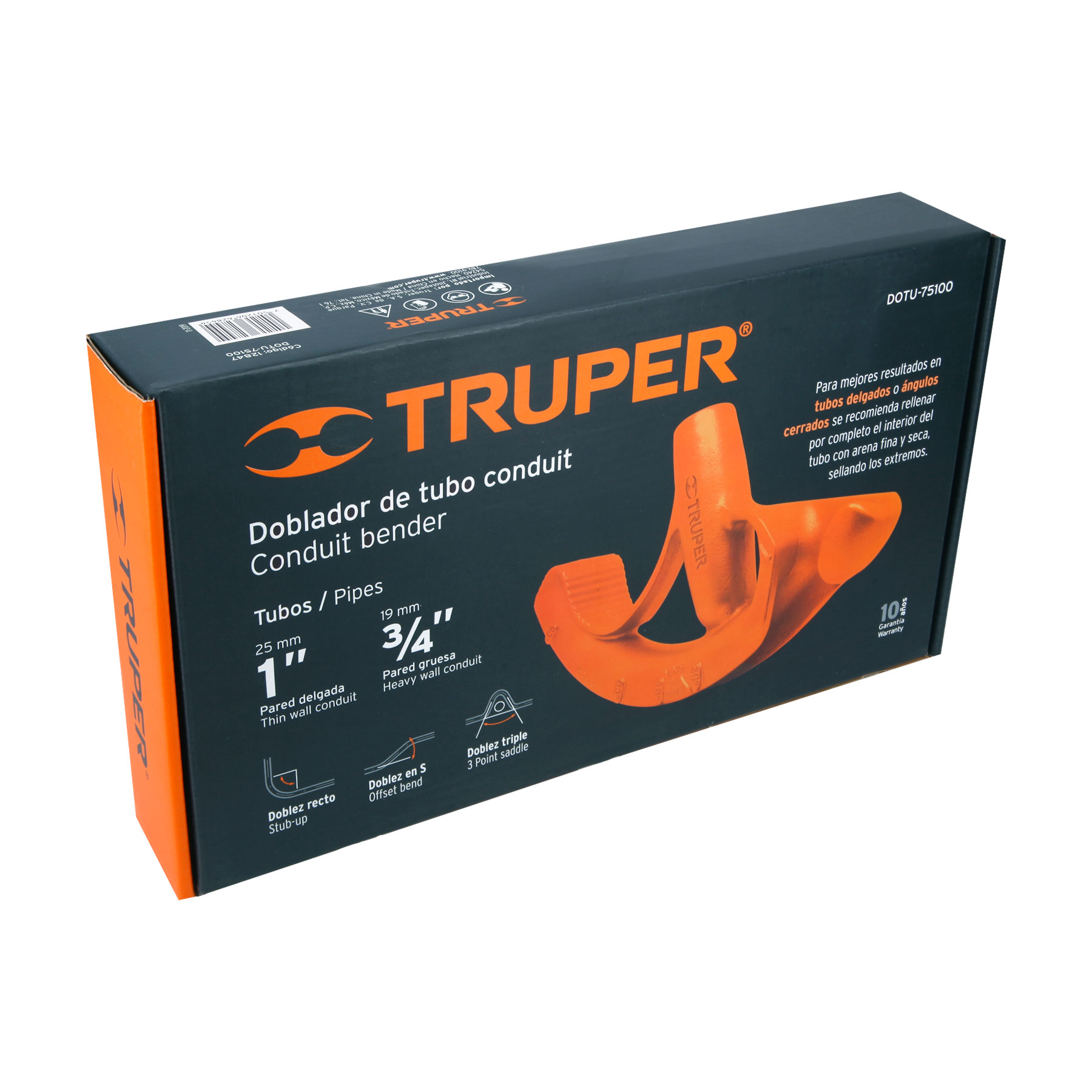 DOTU-75100+E1 DOBLADOR DE TUBO CONDUIT DE 1" TRUPER DOTU-75100