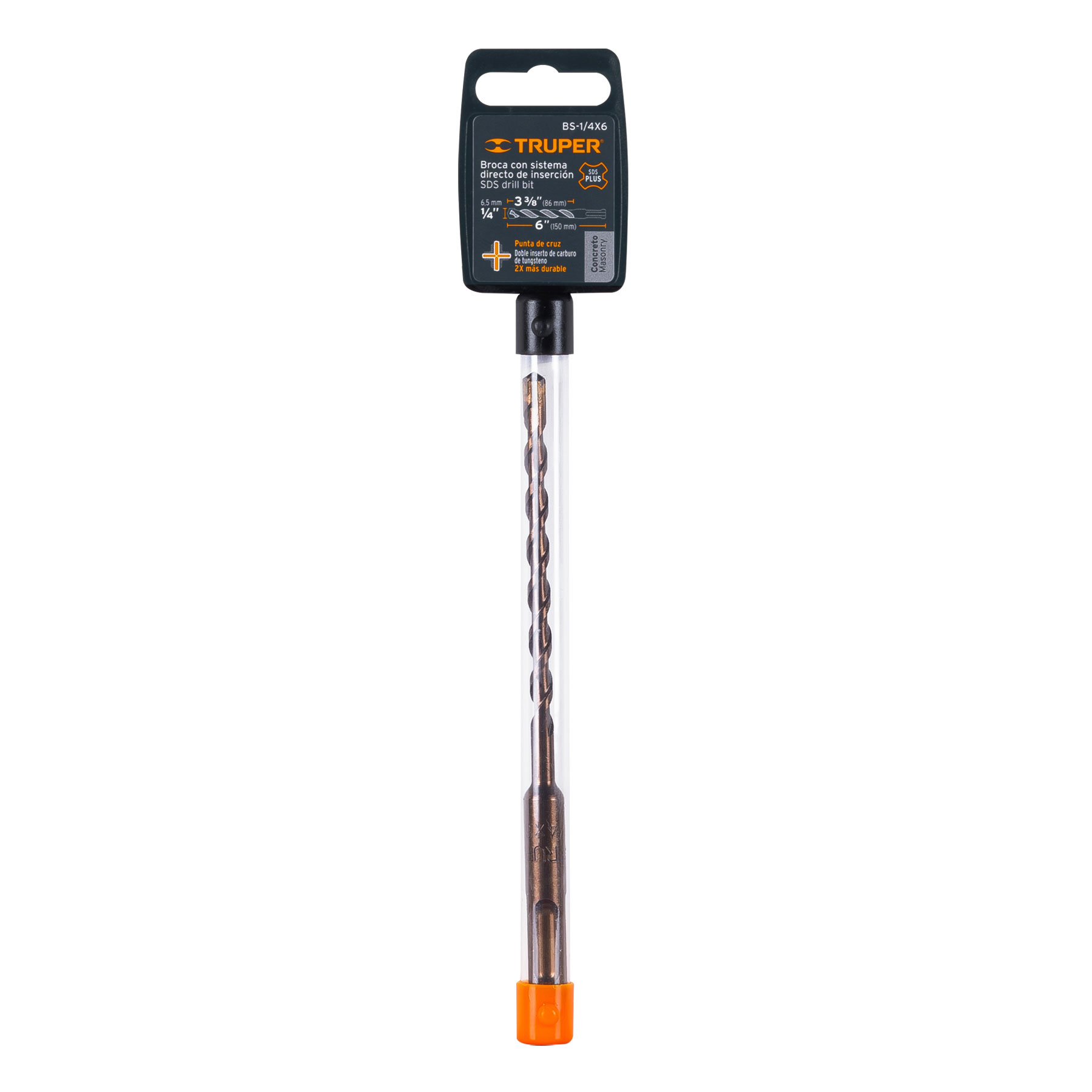 BS-1-4X6+E1 BROCA SDS PLUS 1/4" X 6", TRUPER BS-1/4X6