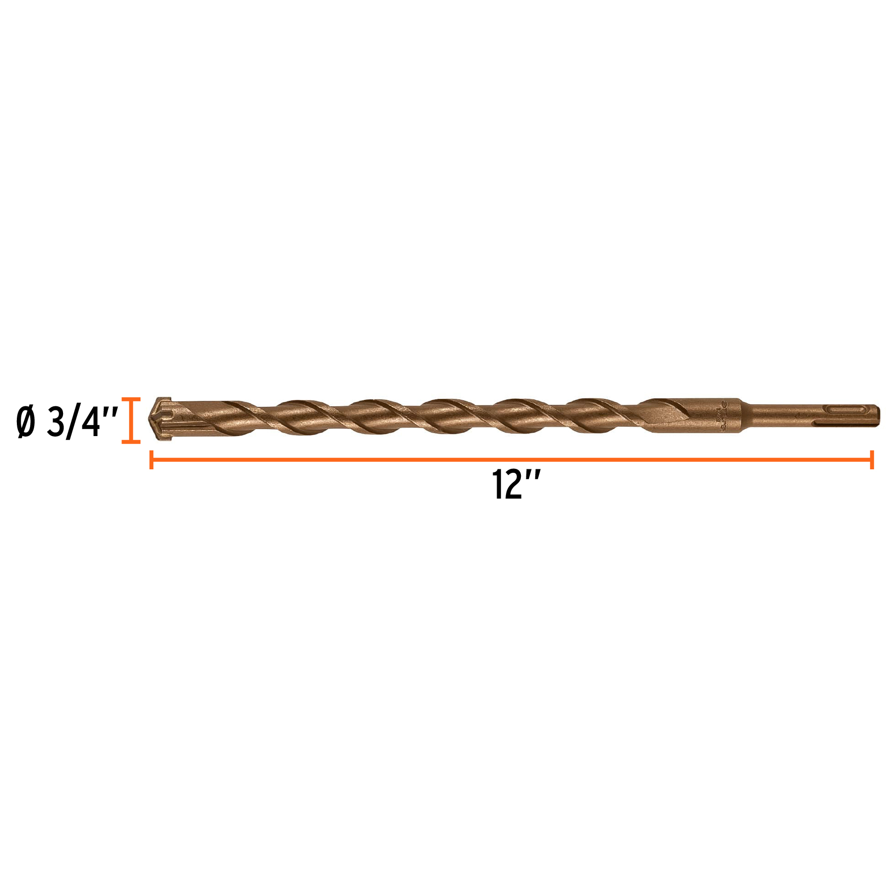 BS-3-4X12+FC1 BROCA SDS PLUS 1" X 10", TRUPER BS-1X10 - Imagen 2