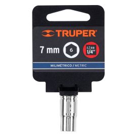 DADO DE 7MM, 6 PUNTAS, CUADRO 1/4 TRUPER D-1407M