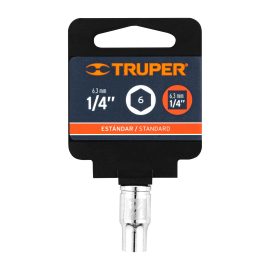 DADO DE 6 PUNTAS, CUADRO 1/4" TRUPER D-1408