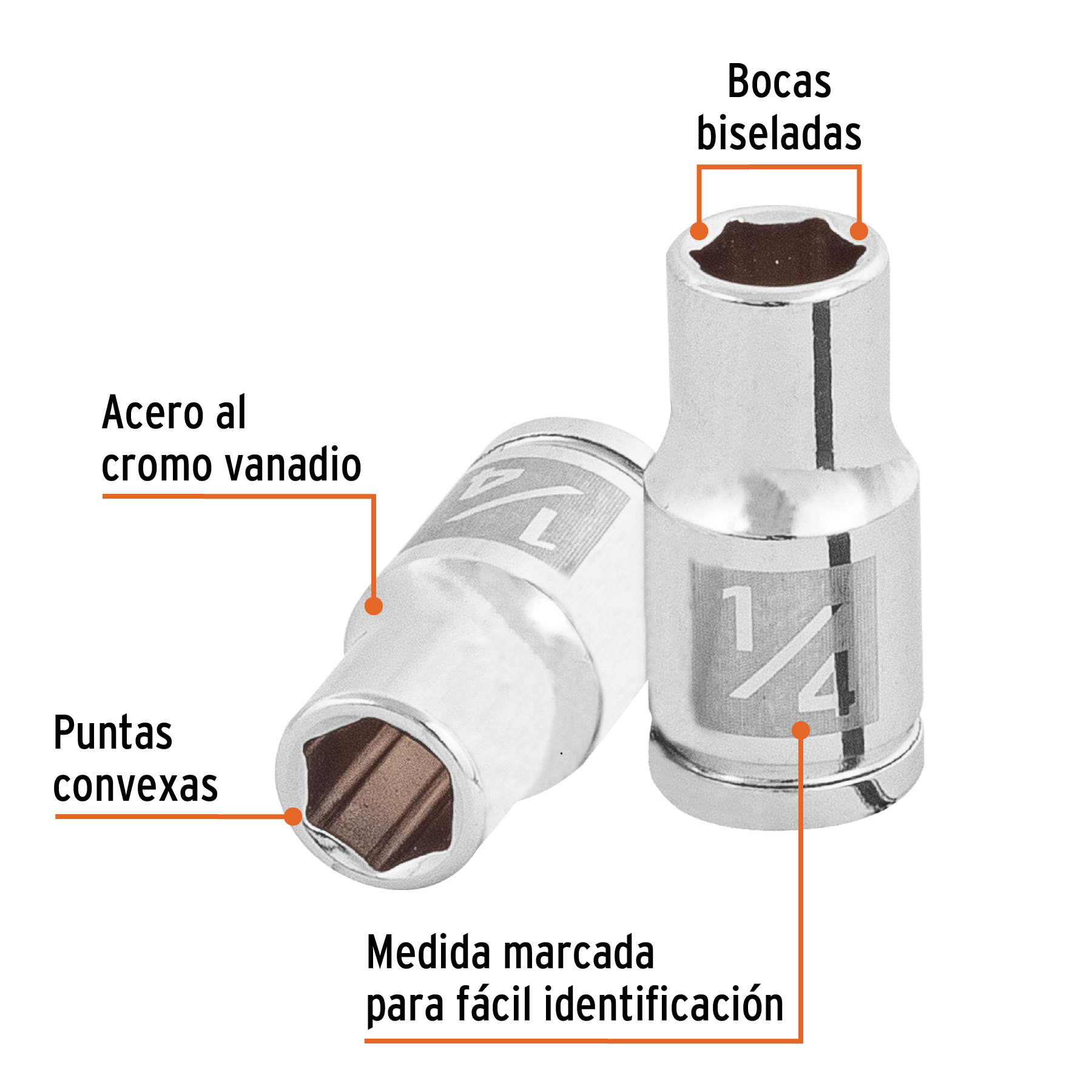 D-1408+FC1 DADO DE 6 PUNTAS, CUADRO 1/4" TRUPER D-1408 - Imagen 2