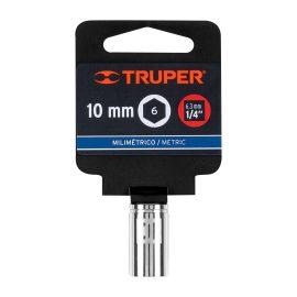 DADO DE 10MM, 6 PUNTAS, CUADRO 1/4" TRUPER D-1410M
