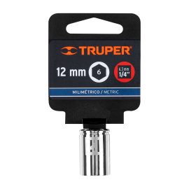 DADO 12MM, 6 PUNTAS, CUADRO 1/4 TRUPER D-1412M