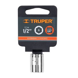 DADO 1/2", 6 PUNTAS, CUADRO 1/4" TRUPER D-1416