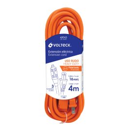 EXTENSIÓN ELECTRICA DE USO RUDO 4m 2x16 AWG, VOLTECK, ER-4x16
