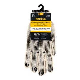 GUANTES DE ALGODÓN CON PUNTOS DE PVC, PRETUL GU-425