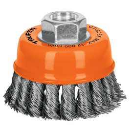 carda copa 3" alambre trenzado grueso eje 5/8" 11 ct 608x truper